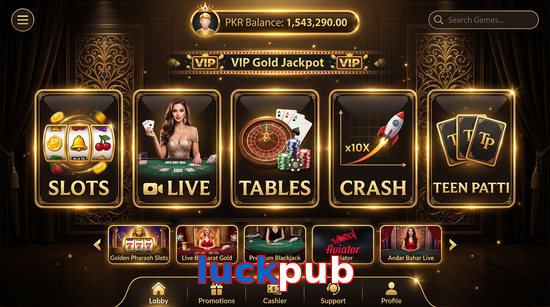 Main screen of Luckpub casino page for PK players