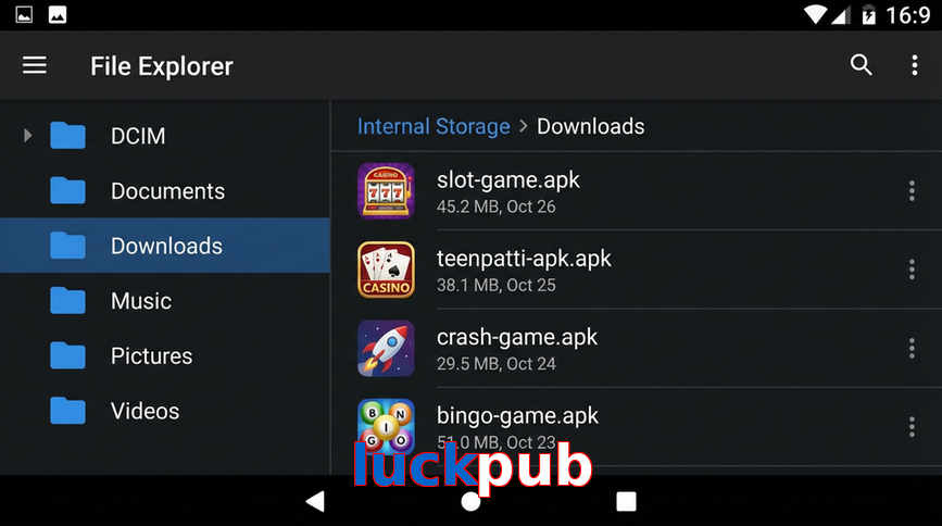 Main screen of Luckpub gameapk page for PK players